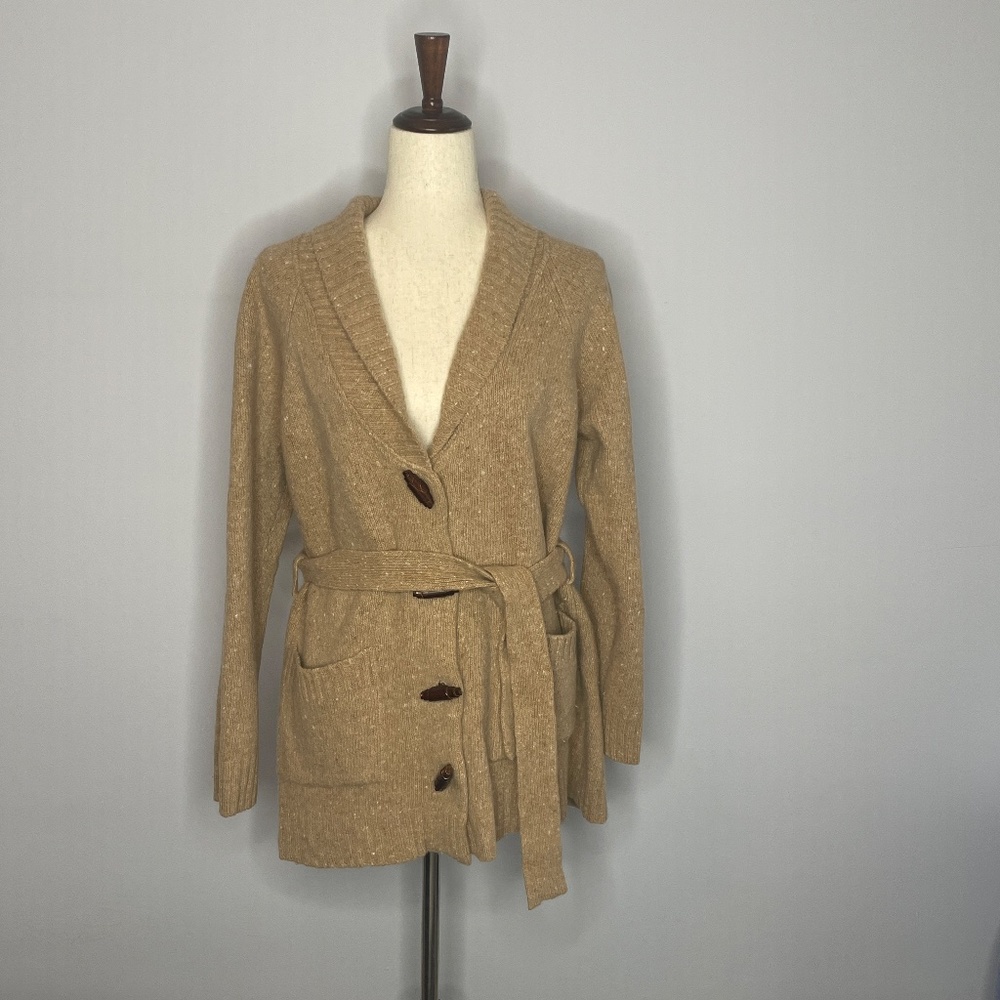 Vintage Lilly Pulitzer Belted Cardigan Sweater Toggle Buttons Angora Wool MEDIUM